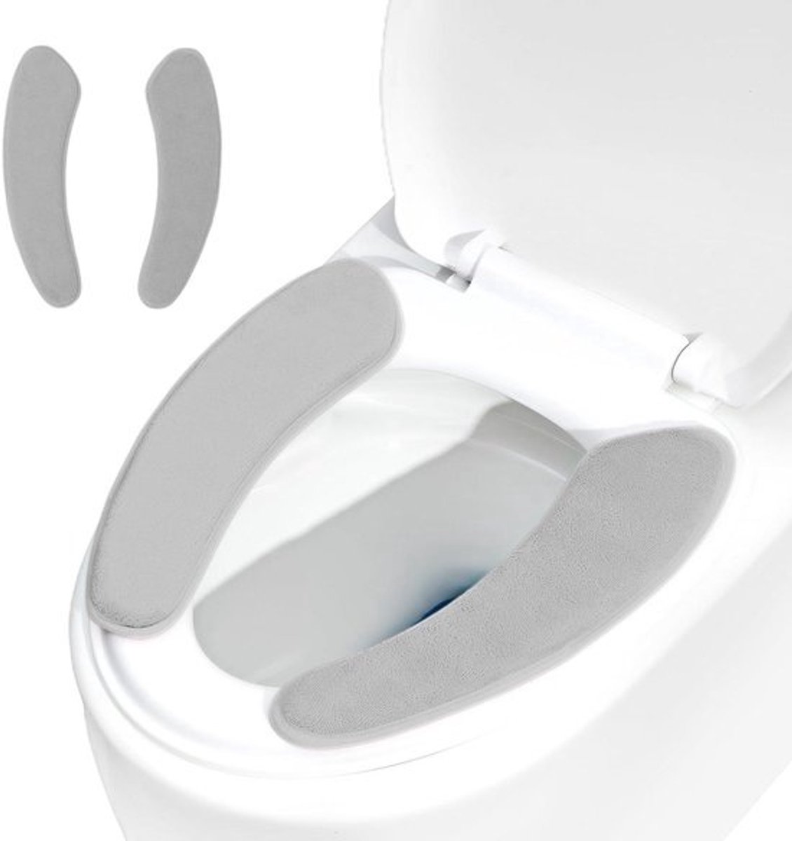 WC-stoelhoes - Toiletzitting kussen - Comfort in badkamer - Traagschuim vulling - 368 x 114 cm - Grijs