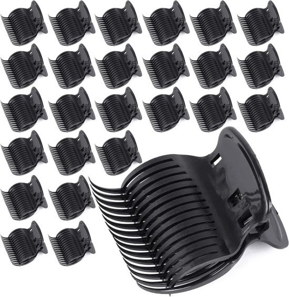 24 Hot Roller Clips voor Krultang - Vervangende Claw Clips voor Haarstyling en Secties - Zwart