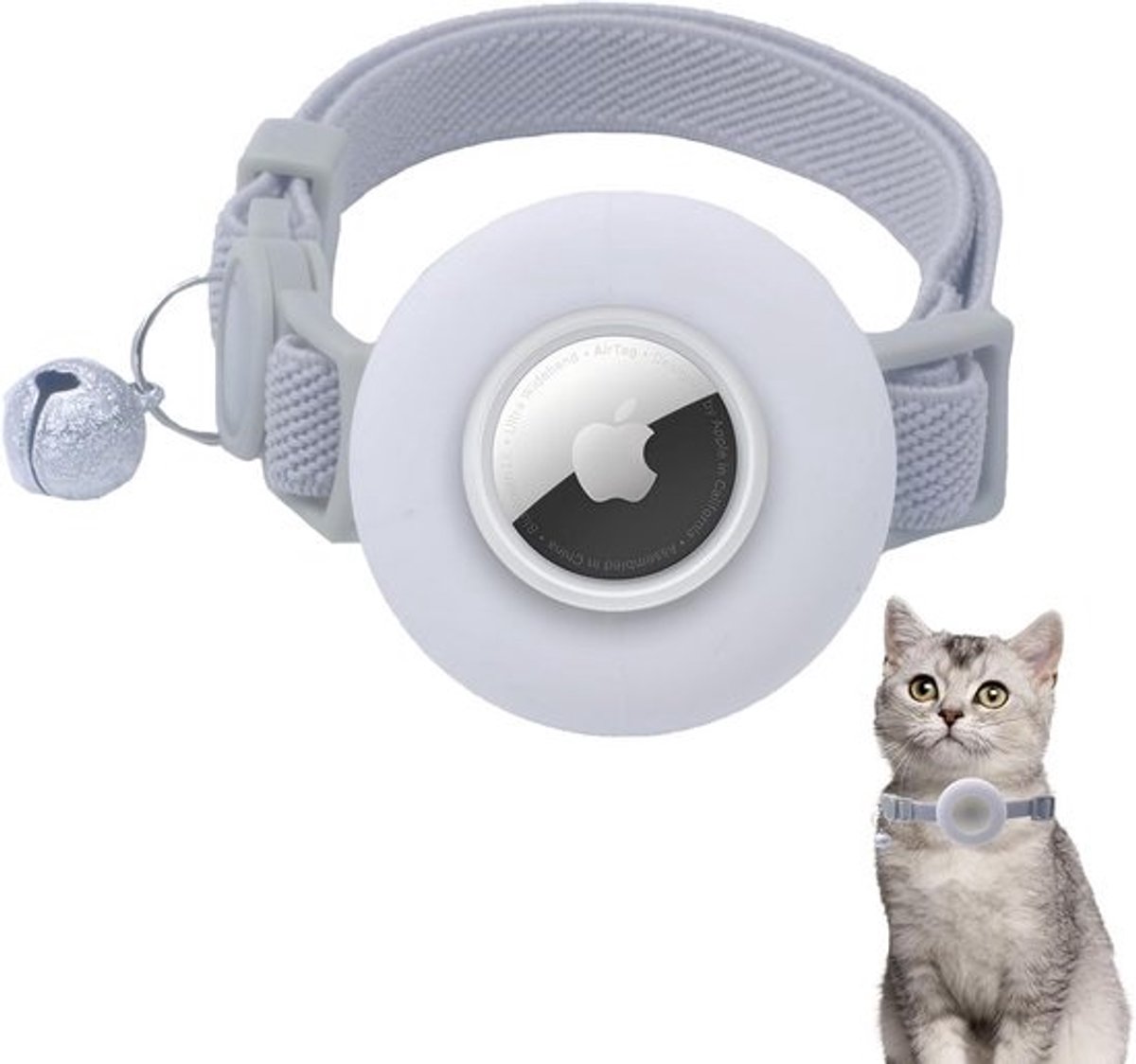 Verstelbare Kattenhalsband met Veilige Sluiting en AirTag Houder