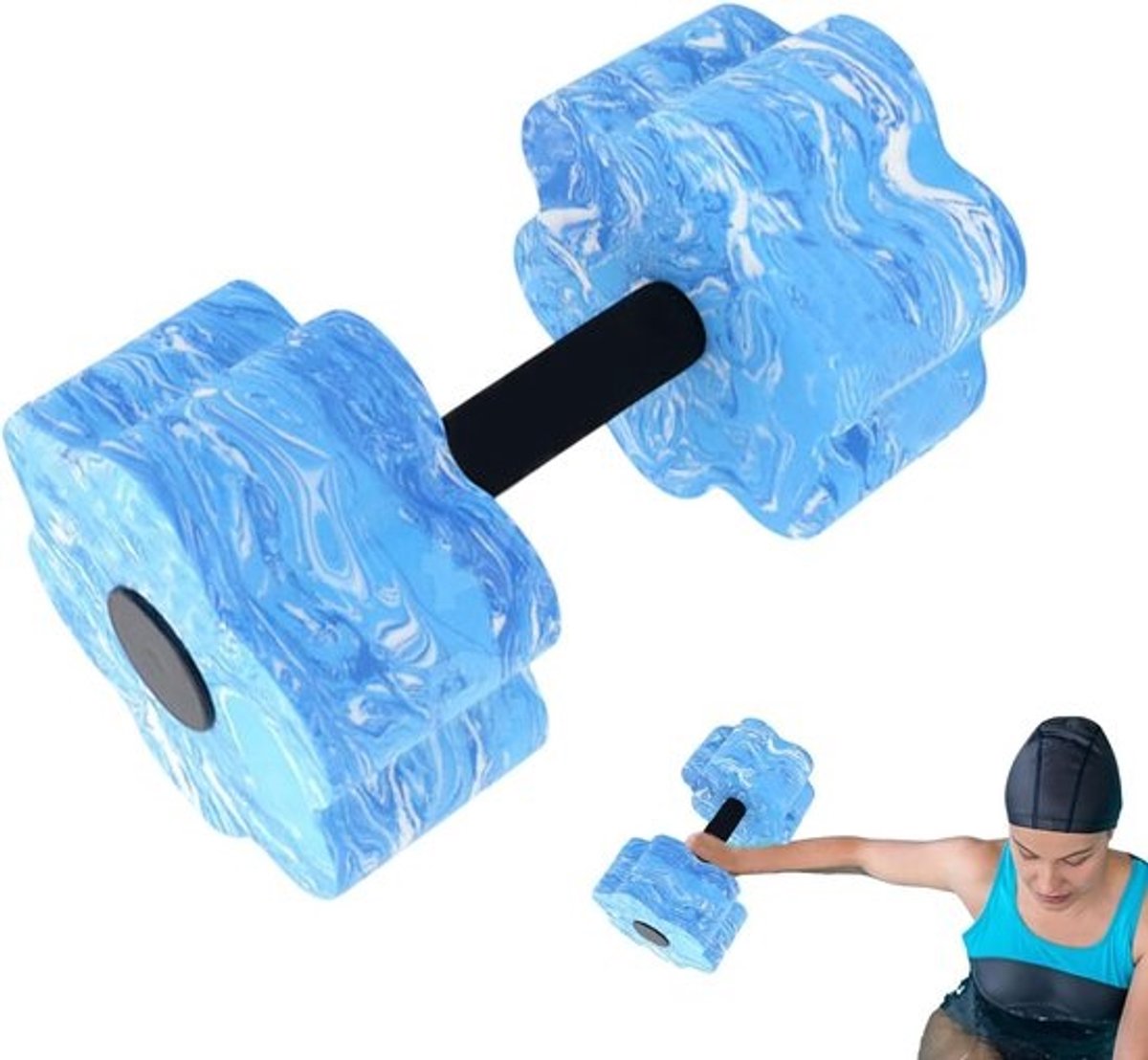 Aquatische Halters - Water Gewichten - Water Aerobics - Drijvend Schuim Ontwerp - 33 cm Lengte - Blauw Wit