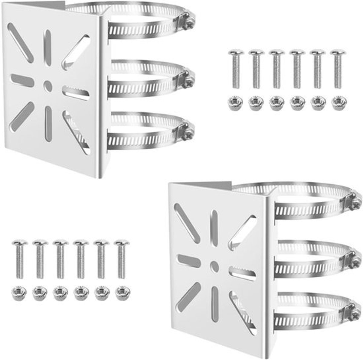 Camera Mast Houders - Paal Bevestiging - Bevestigen Camera - 6 Verstelbare Lussen - 10.8 x 10.8 cm