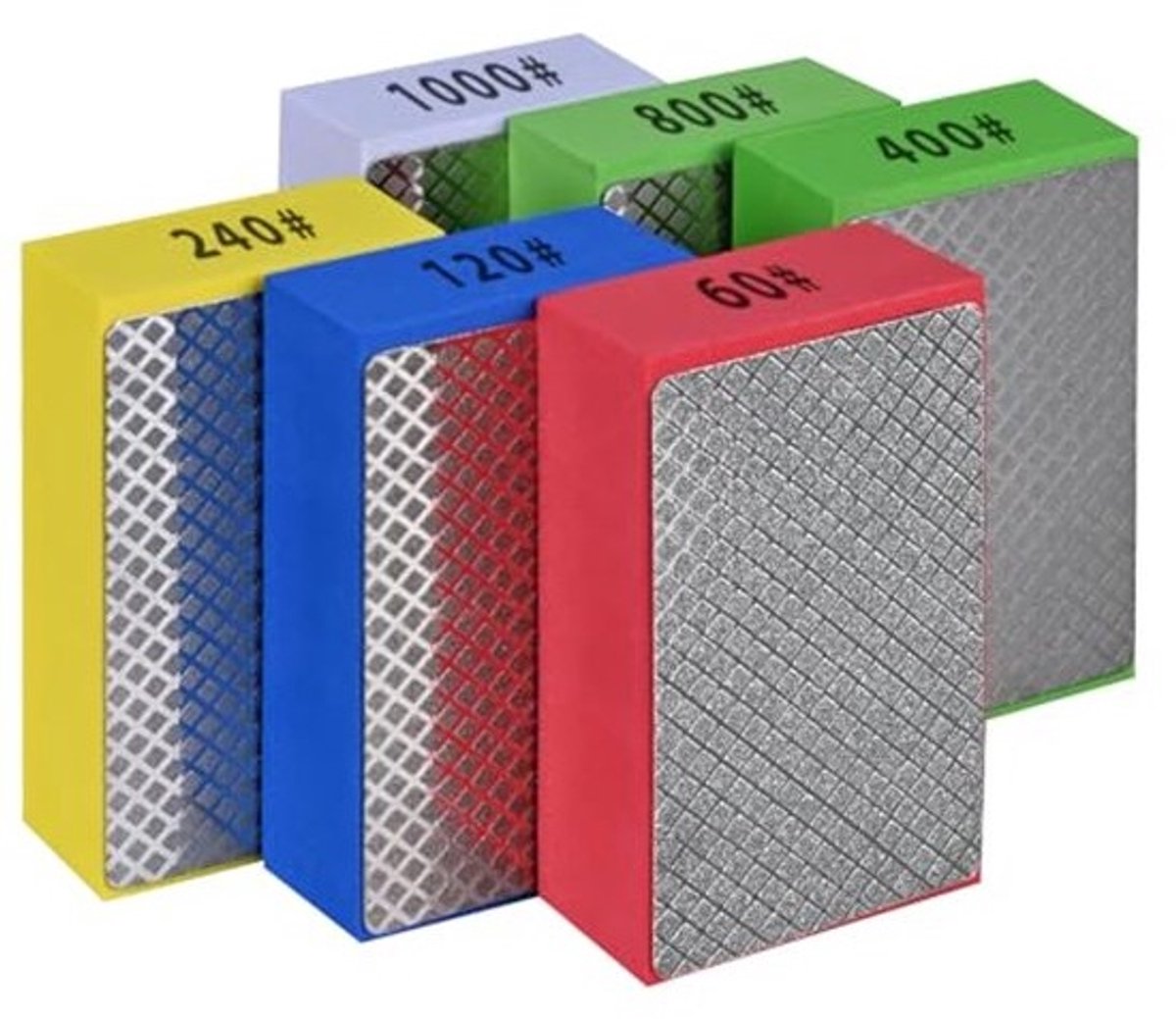 Diamant Polijsten Pads Set van 6 - Schuurblokken voor Keramische Tegels, Glas, Hout en Marmer - Voor Professioneel Slijpen