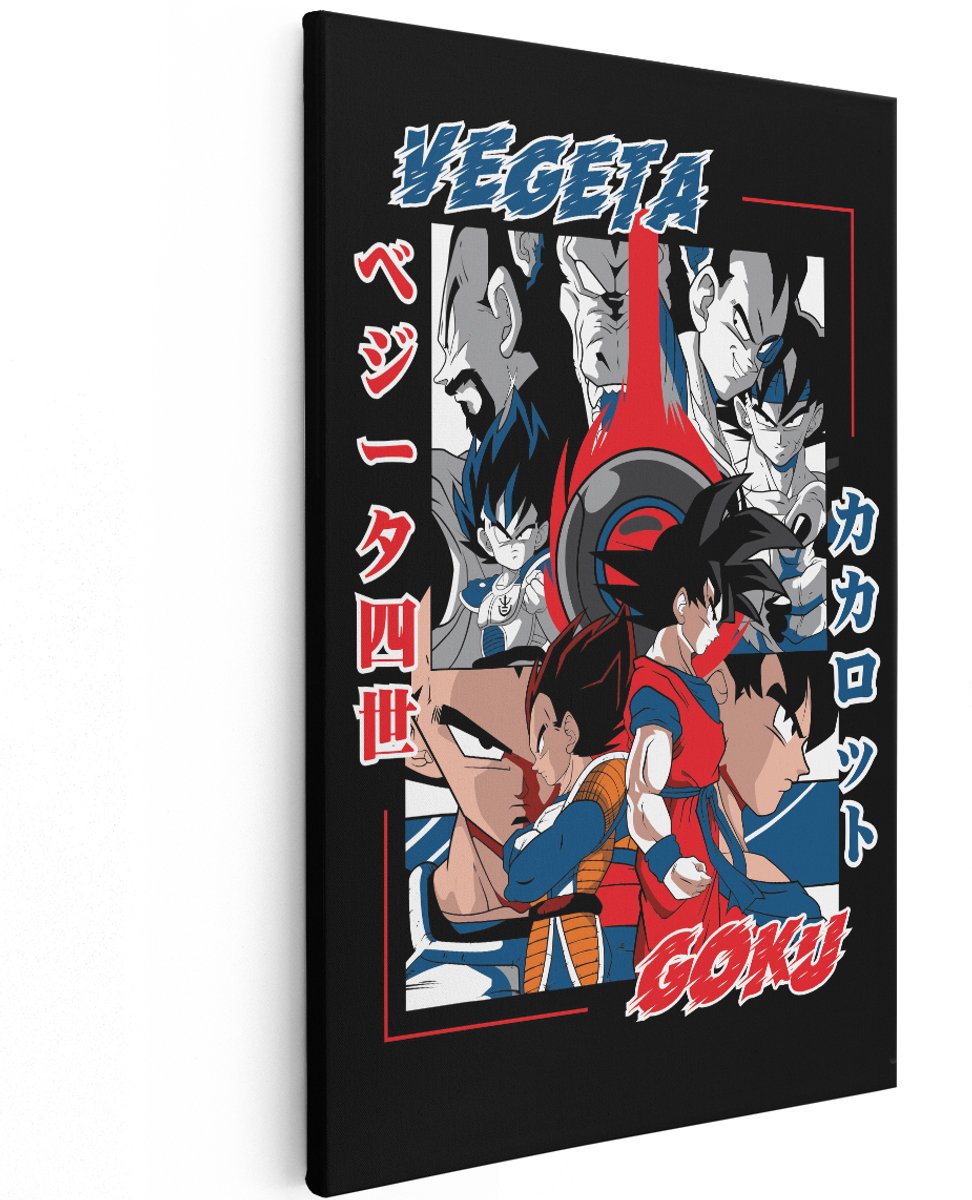 Artaza Canvas Schilderij Goku - 120x180 cm - Groot - Wanddecoratie Dragon Ball Z - Muurdecoratie Anime - Decoratie Jongenskamer - Schilderijen Op Canvas