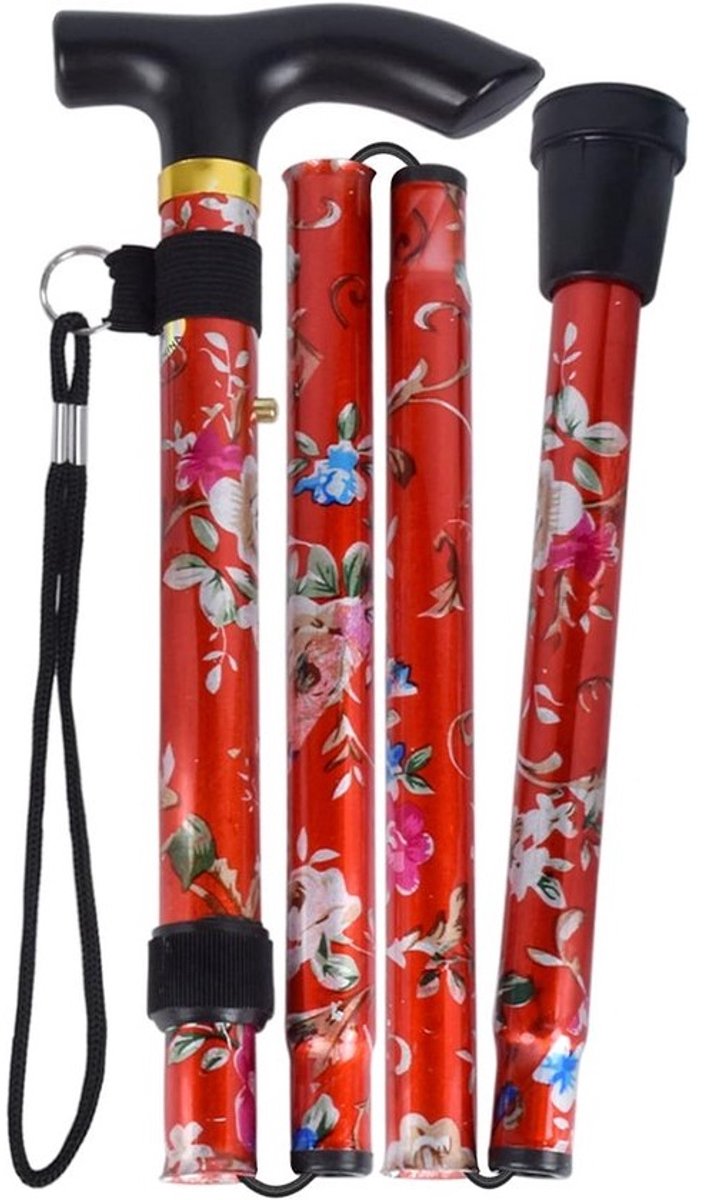 Opvouwbare Trekkingstokken Lichtgewicht Aluminium Verstelbare Wandelstokken met Bloemenprint voor Heren Dames