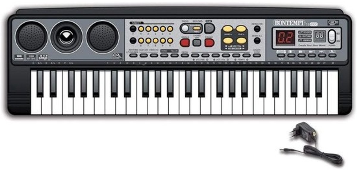 Digitaal Keyboard - Elektronisch Orgel - Muziek Leren - Inclusief Adapter - 54 cm Lang - Grijs