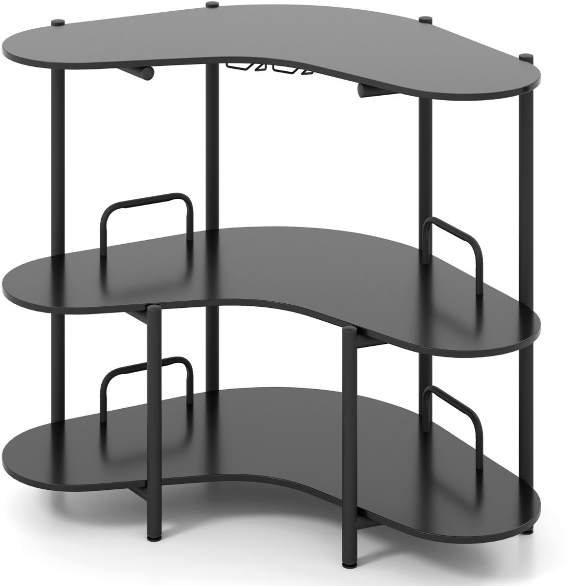 SureDeal® - Eettafel - Niveaus Keuken Bartafel - Glazenhouder - Metalen Huisbar Keukentafel - Donkerbruin