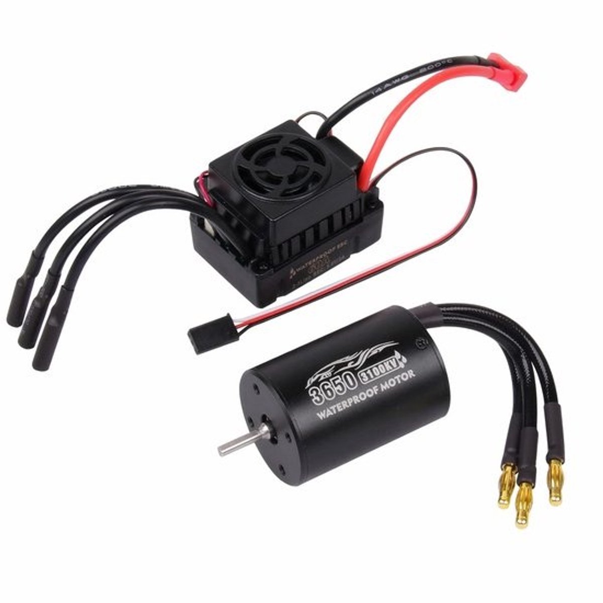 3650 3100KV Borstelloze Motor en 60A ESC Combo voor 1/10 RC Auto