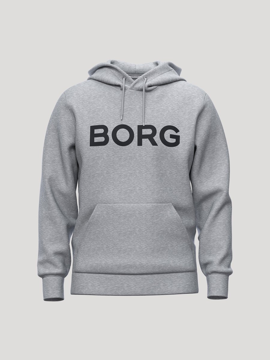 Björn Borg Essential 3 Hoodie Heren Trui met Capuchon Mannen - Katoen - Lichtgrijs - Maat XL