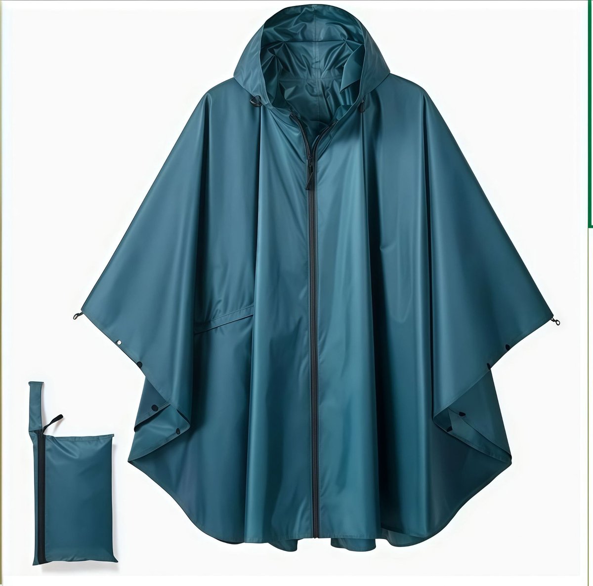 YAGXIG 3-in-1 regenjas - Regenjas - Regenjas uit één stuk - Met zakken - Unisex volwassenenmaat - Diepblauw - Waterdichte rits - 240T polyester taft PU-stof