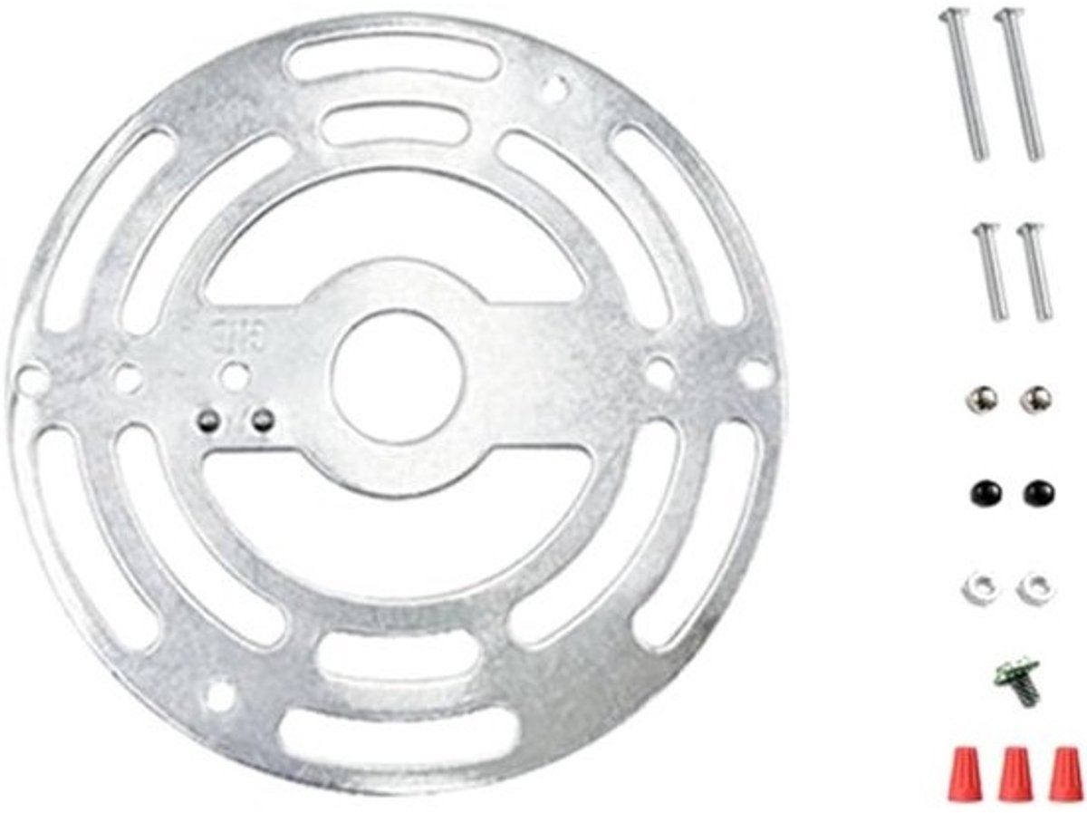 Plafondlamp Montagebeugel - Bevestigingsplaat Verlichting - Hanglamp Installatie - Robuust Zink Wit - 4 Inch Rond - Zilver