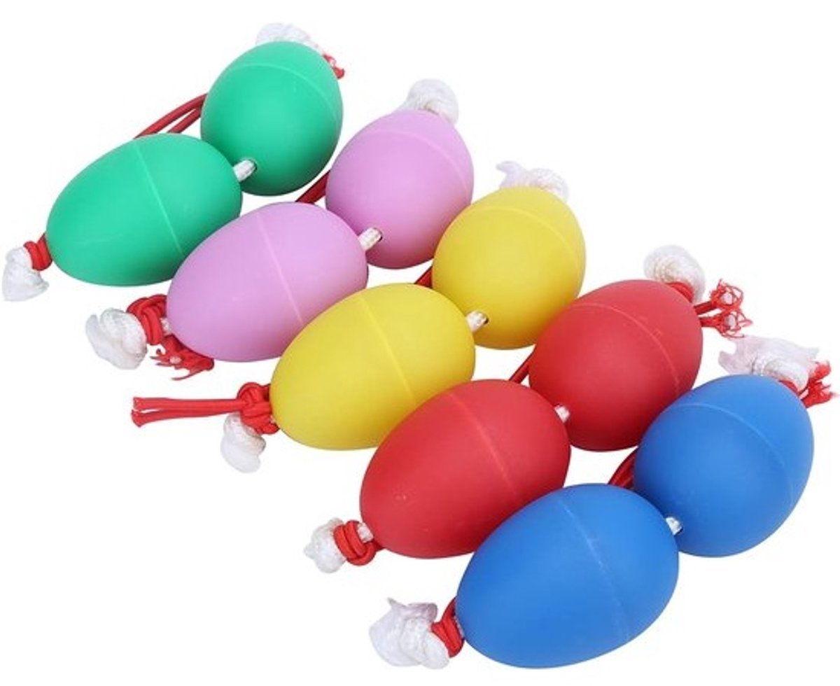 Maracas Eieren Set - Percussie Eieren - Muziek Leren - Milieuvriendelijk Materiaal - 16 x 15 x 8 cm - Felgekleurd