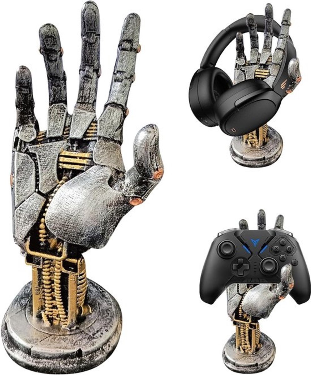 Gaming Accessoire Houder - Bureau Organizer - Gaming Setup - Robotarm Design - 25 x 10 cm - Metaallook