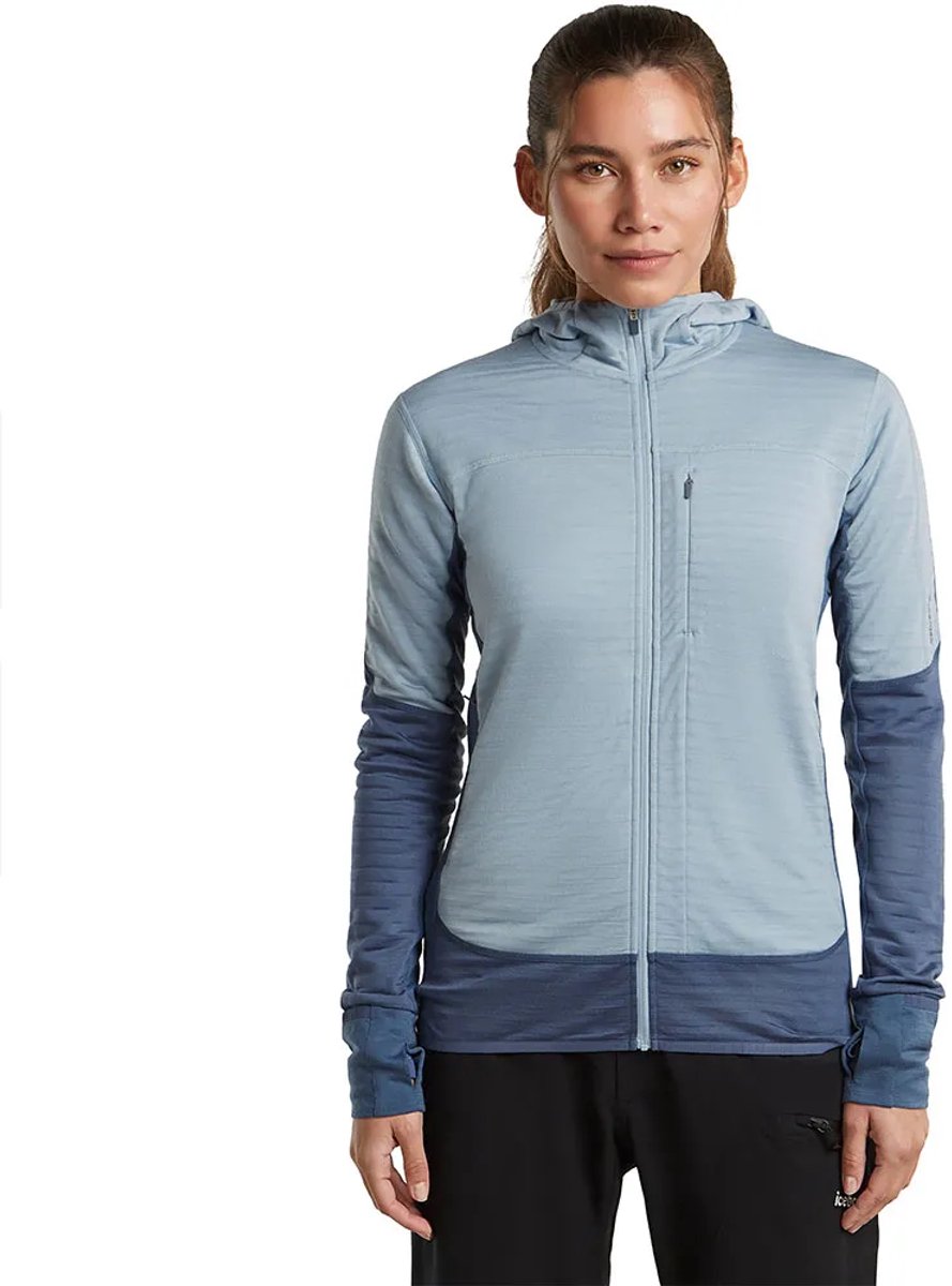 Icebreaker 300 Real Descender Fleece Met Volledige Rits Blauw M Vrouw
