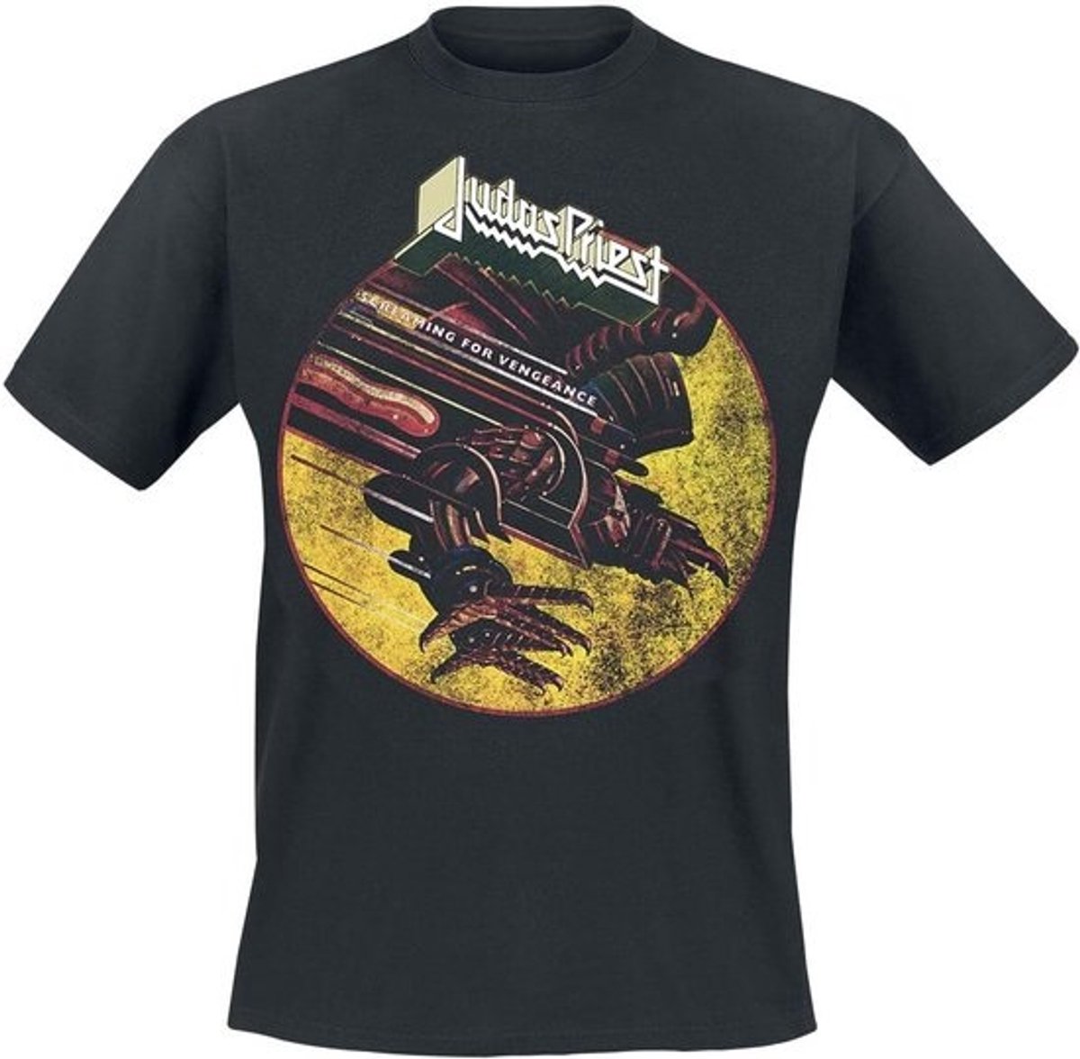 Zwart Distressed T-shirt voor Mannen - Band Merch T-shirt