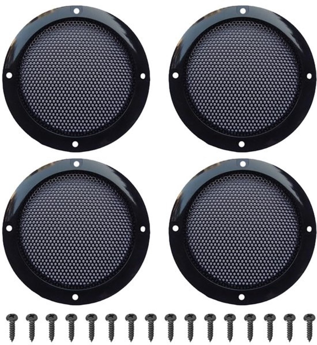 Dailygoods - Set van 4 Speaker Grills Covers voor 4 Inch Speakers