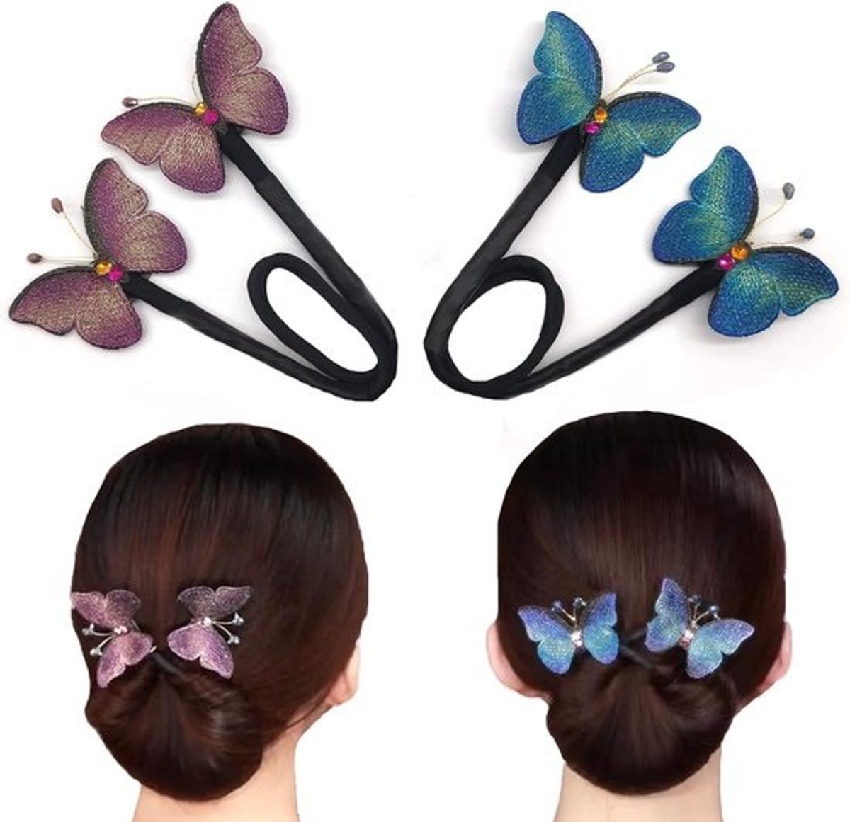 Haaraccessoires voor Knot Haarstijlen - Set van 2 | Luie Krulspelden voor Sport & Feest | Haarknotmaker voor Diverse Gelegenheden