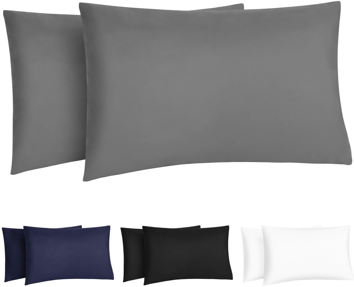 DiULi Kussenslopen, 2 Stuks Ultrazachte Polyester Kussenslopen, Elastische Band, Microvezel Kussenslopen, Ademend - ShopVlot