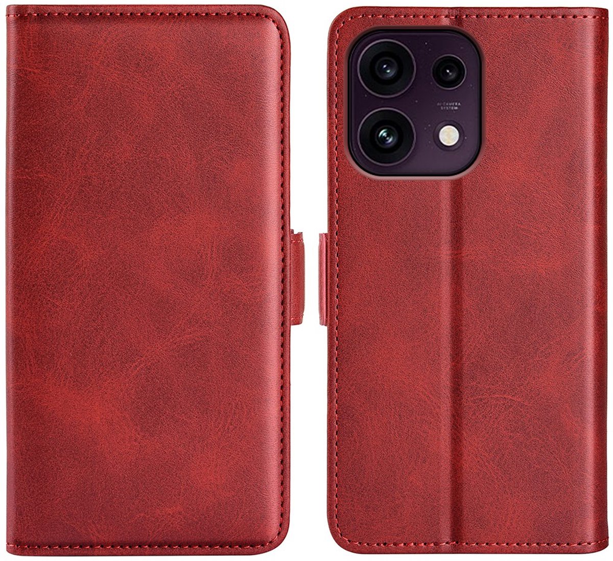 MobyDefend Hoesje - Geschikt voor Oppo Reno16 F/FS - Luxe Wallet Book Case (Sluiting Zijkant) - Rood