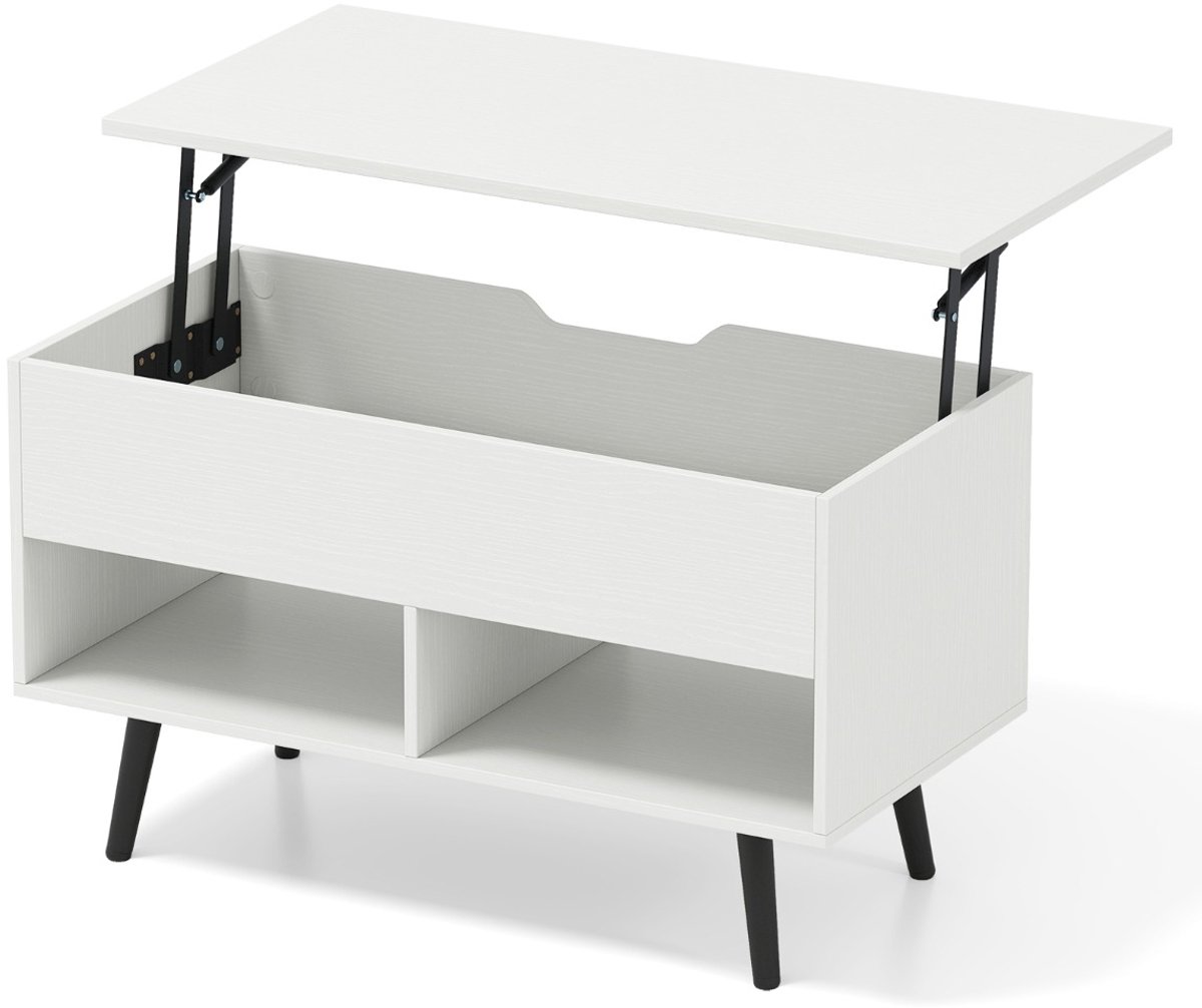 SureDeal® - Salontafel - Verhoogd Blad Moderne - Wit - Grijs - 80x40x46 cm