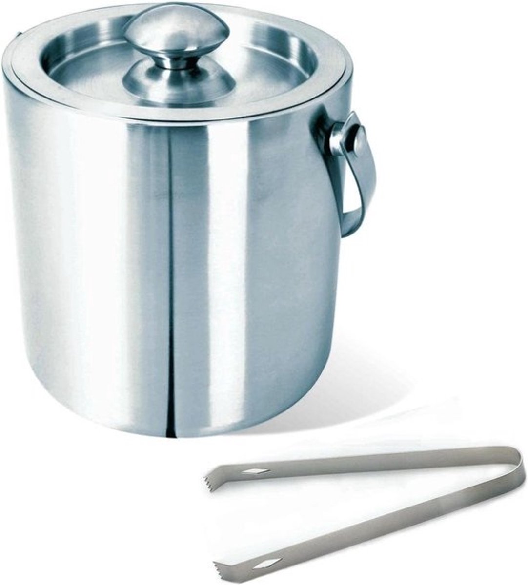 IJsemmer met Tang - IJsemmer Set - Drankjes Koel Houden - Dubbelwandige Isolatie - 3 Liter - Zilver