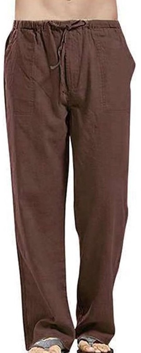 Linnen Broeken Heren - Casual Pantalon - Zomerse Ontspanning - Lichtgewicht Ademend - Rechte Pijp - Effene Kleuren