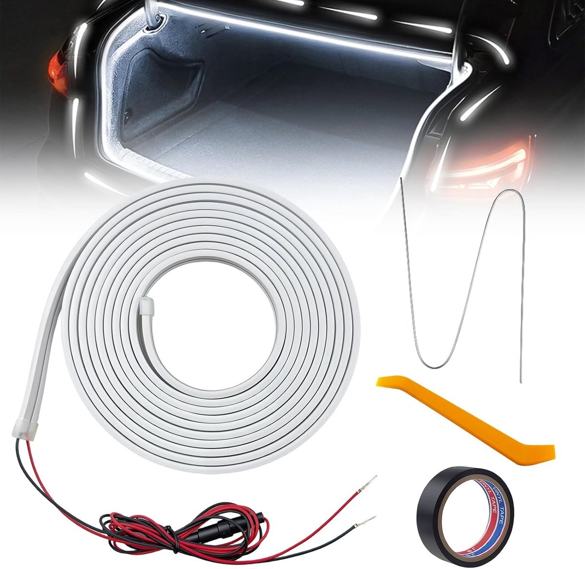 Verlichte Achterklep Strip voor Auto - 4 Meter Flexibele LED Lichtlijn voor Extra Zichtbaarheid en Stijl