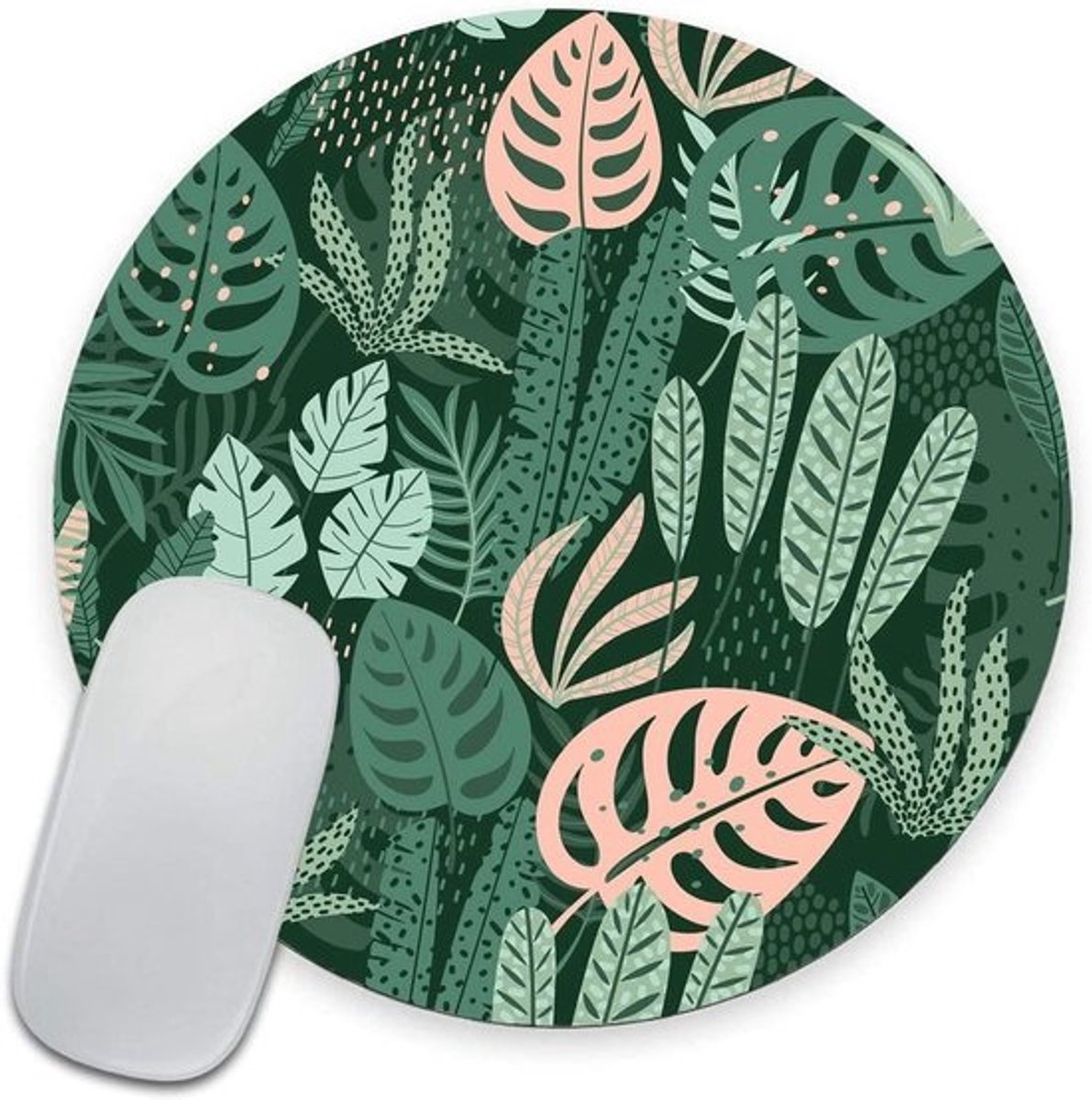 Ronde Muismat - Bureau Onderlegger - Comfortabel Werken - Glad Lycra Doekoppervlak - 21 x 20 cm - Groen