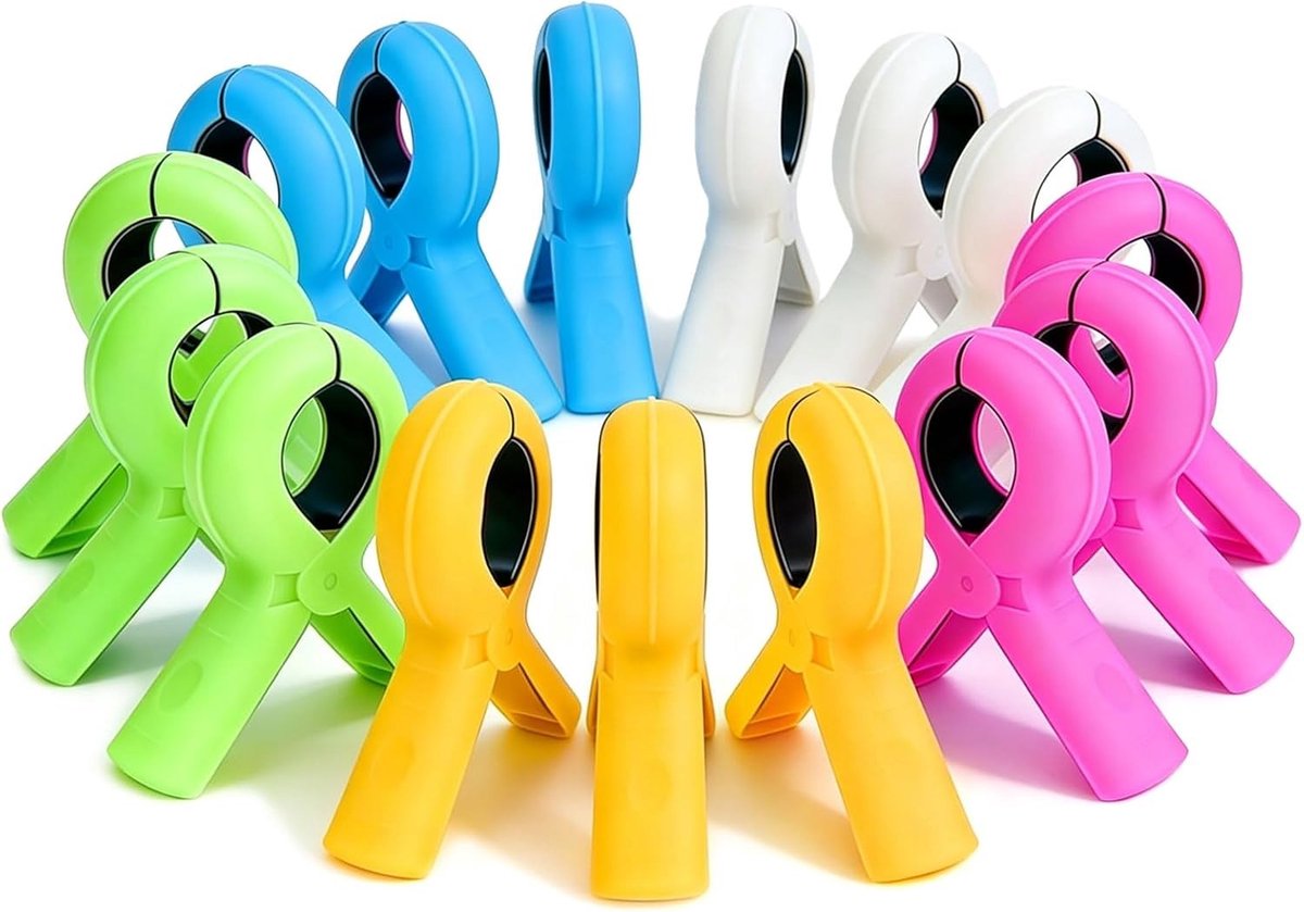 Strandhanddoekclips - Multicolor - 4,5 x 7 x 9 cm - Stevige Klemmen voor Handdoeken - Voor Strand en Zwembad