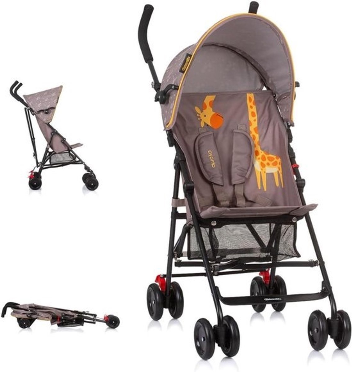 Kinderbuggy - Reisbuggy - Onderweg - Met opvouwbare kap - 80 x 43 x 98 cm - Bruin