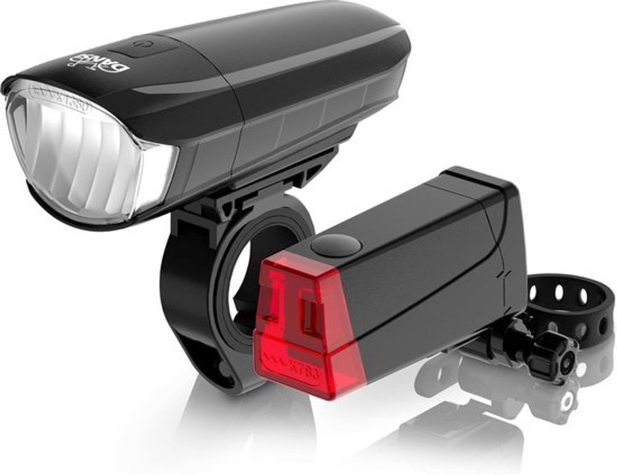 Fietsverlichtingset - stoot en regenbestendig - met batterij of lithium - StVZO goedgekeurd