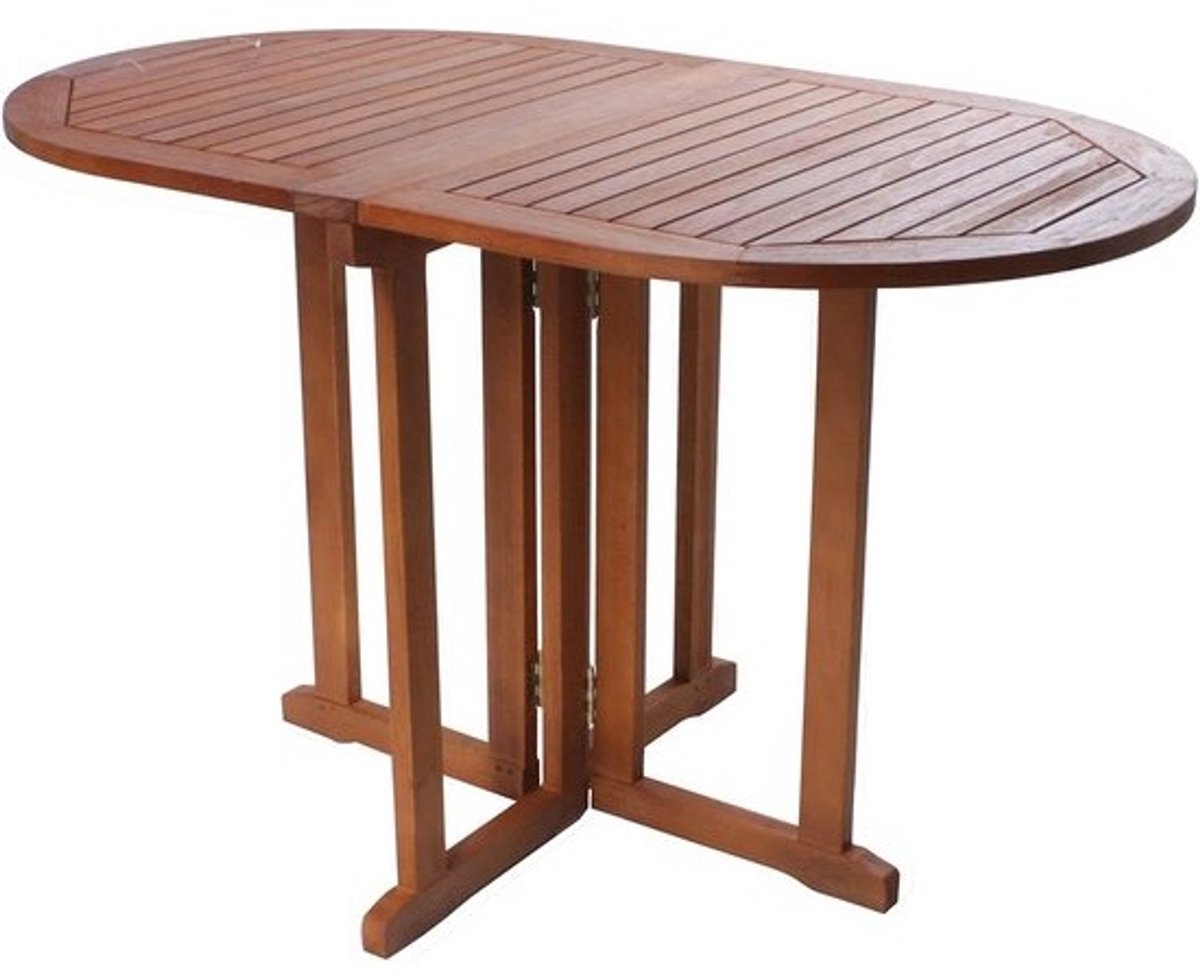 Ovale Tuintafel van Eucalyptushout - Opklapbare Bistrotafel voor Balkon en Tuin - 120 x 70 cm