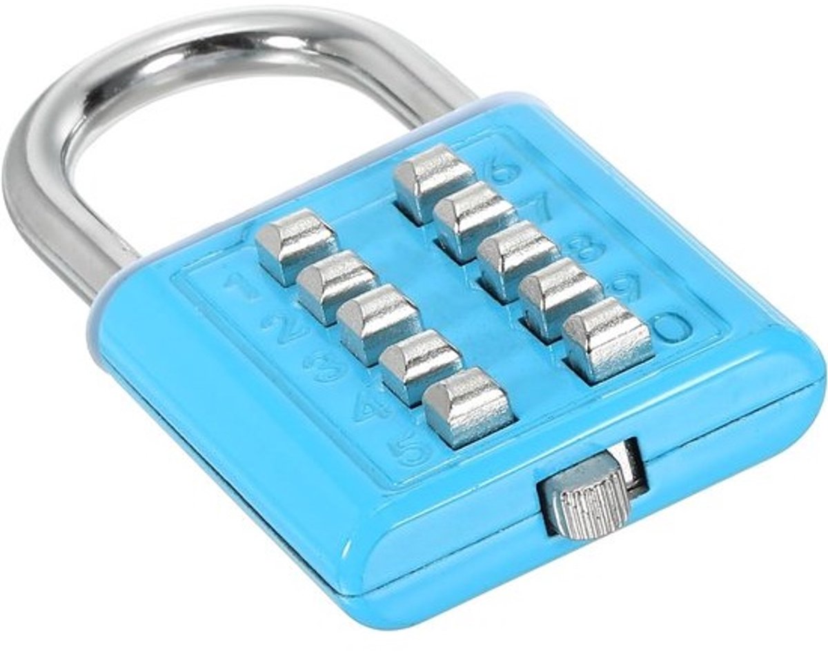 Digitale combinatie hangslot met 10 cijfers en 5 posities voor veiligheid in locker en gereedschapskist