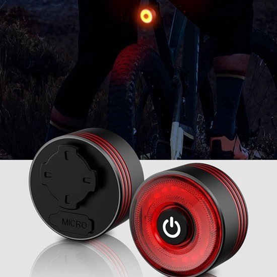 Fiets Achterlicht - Slimme Sensor - Veilig Fietsen - Automatische Aan/Uit - 6 cm - Rood — afbeelding 3