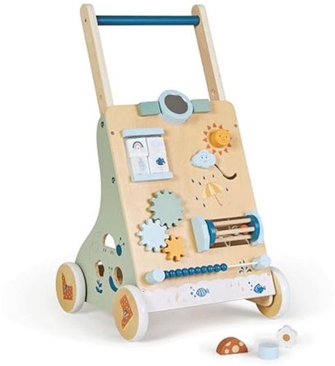 Montessori Houten Rollator voor Baby's - Interactief Speelgoed met Vloervriendelijke Wielen