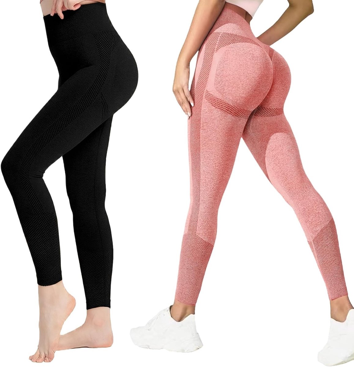 2 Stuks Anti-Cellulite Leggings voor Dames, 3D Effect, Comfortabel en Ademend Materiaal