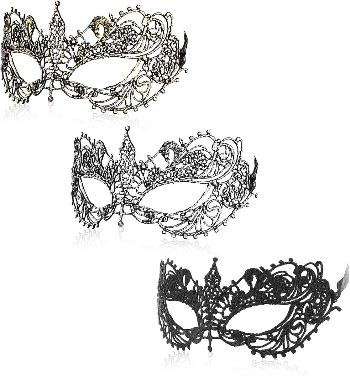 Elegante Leren Masker voor Vrouwen, Versierde Feestmaskers voor Carnaval, Halloween en Themafeesten