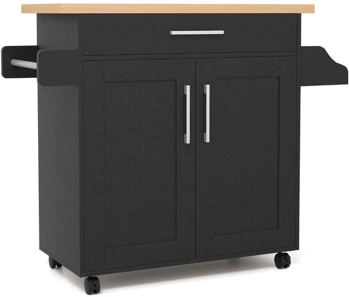 SureDeal® - Keukentrolley - Werkblad Mobiel Keukeneiland - 111x40x90 cm - Donkerbruin