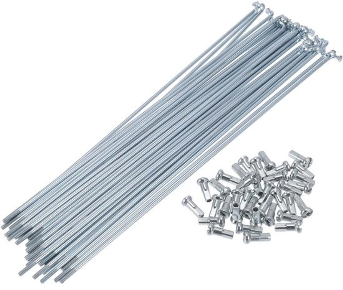 Fiets Wiel Spaken - Fietsonderdelen Set - Wiel Reparatie - Gegalvaniseerd Staal - 13G 210mm - Zilverkleurig
