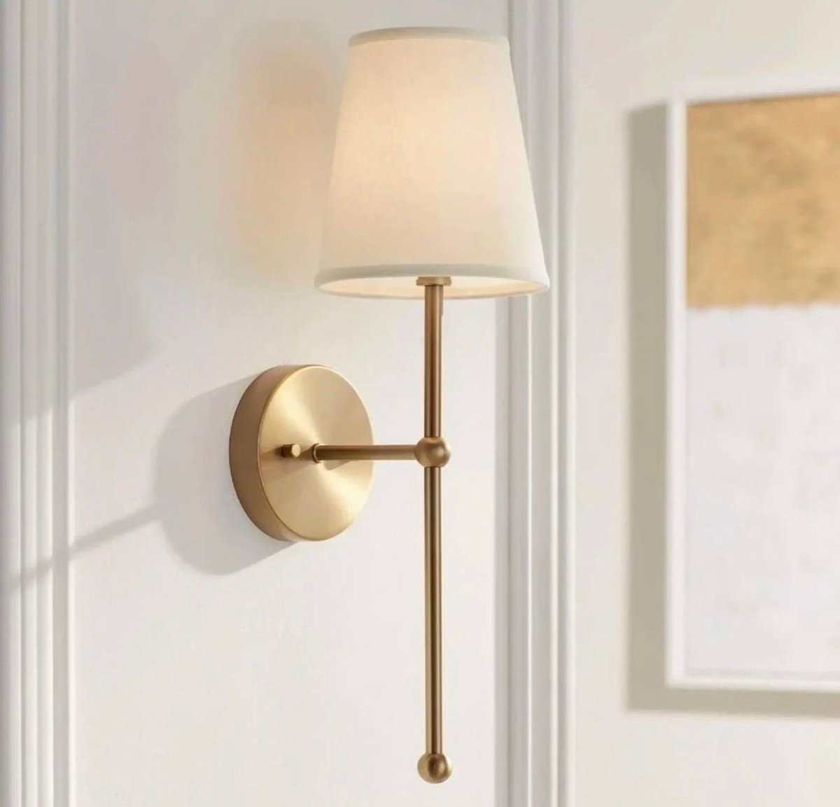 Asir - Wandlamp - Goud en Crème - 55 x 35 x 15 cm