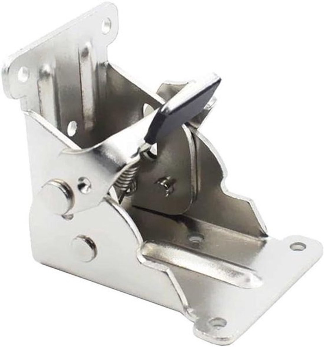 Zelfvergrendelende Beugel - Inklapbaar Scharnier - Meubels Versterken - 90 Graden Vergrendeling - 68 x 54 x 63 mm - Zilver