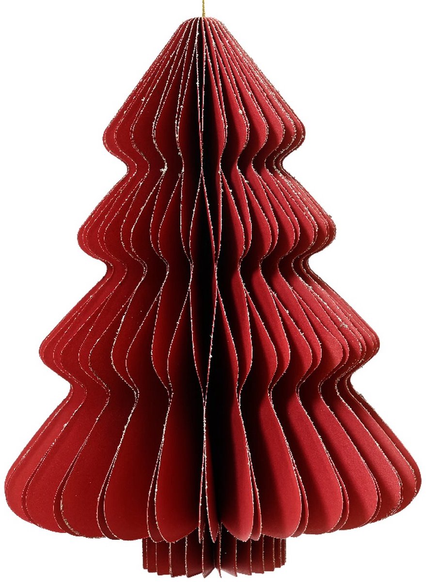Decoris Papieren Boom 15x20 cm Rood