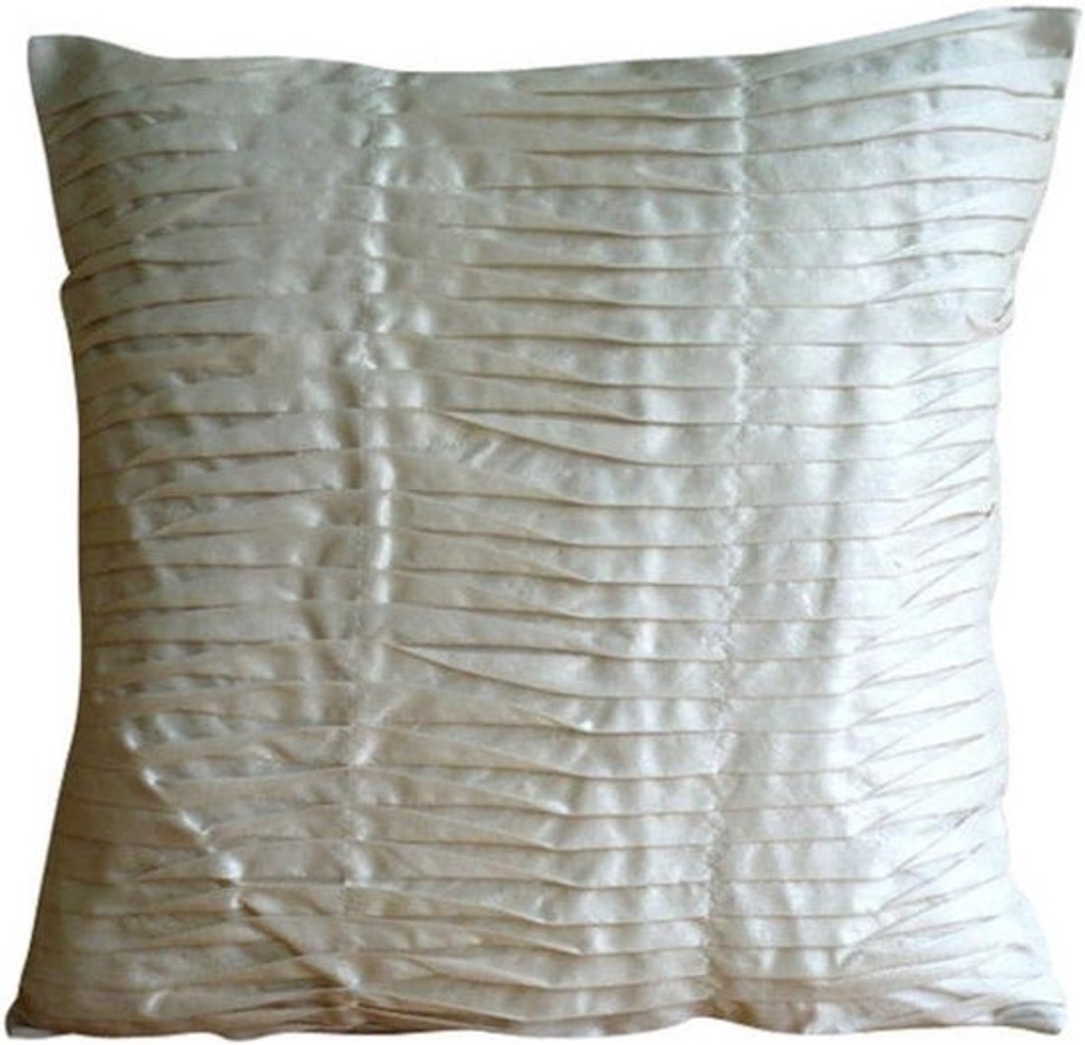 Decoratieve Kussensloop - Kussenhoes Sierkussen - Woonkamer Decoratie - 100% Handgemaakt - 65 x 65 cm - Ivoor