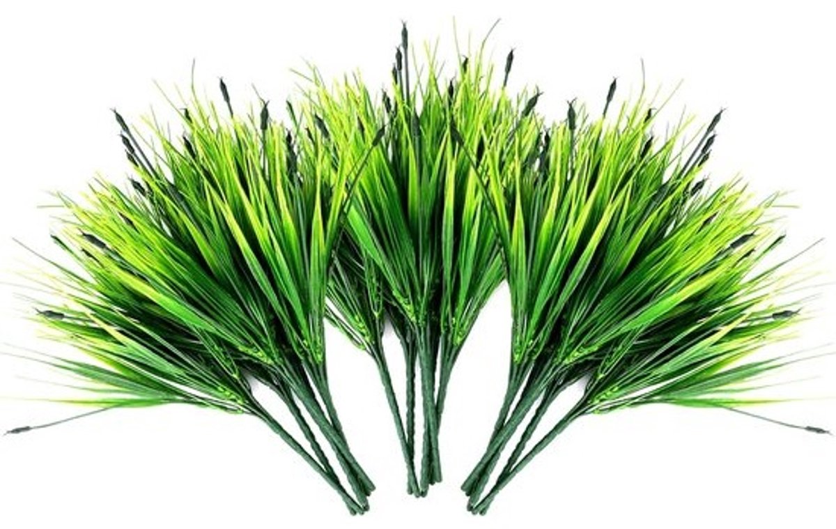 Kunstgras Bundels - Nep Gras Planten - Buiten Decoratie - UV Bestendig Plastic - 30-40cm - Groen