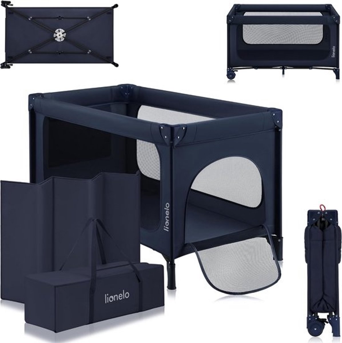 Opvouwbaar Babybed 2in1 - Campingbedje en Box voor Kinderen tot 15 kg, 0-36 Maanden, Snel Opvouwsysteem, 2 Hoogteniveaus, Wielen, Rits Zijwand, T25 Schuimmatras