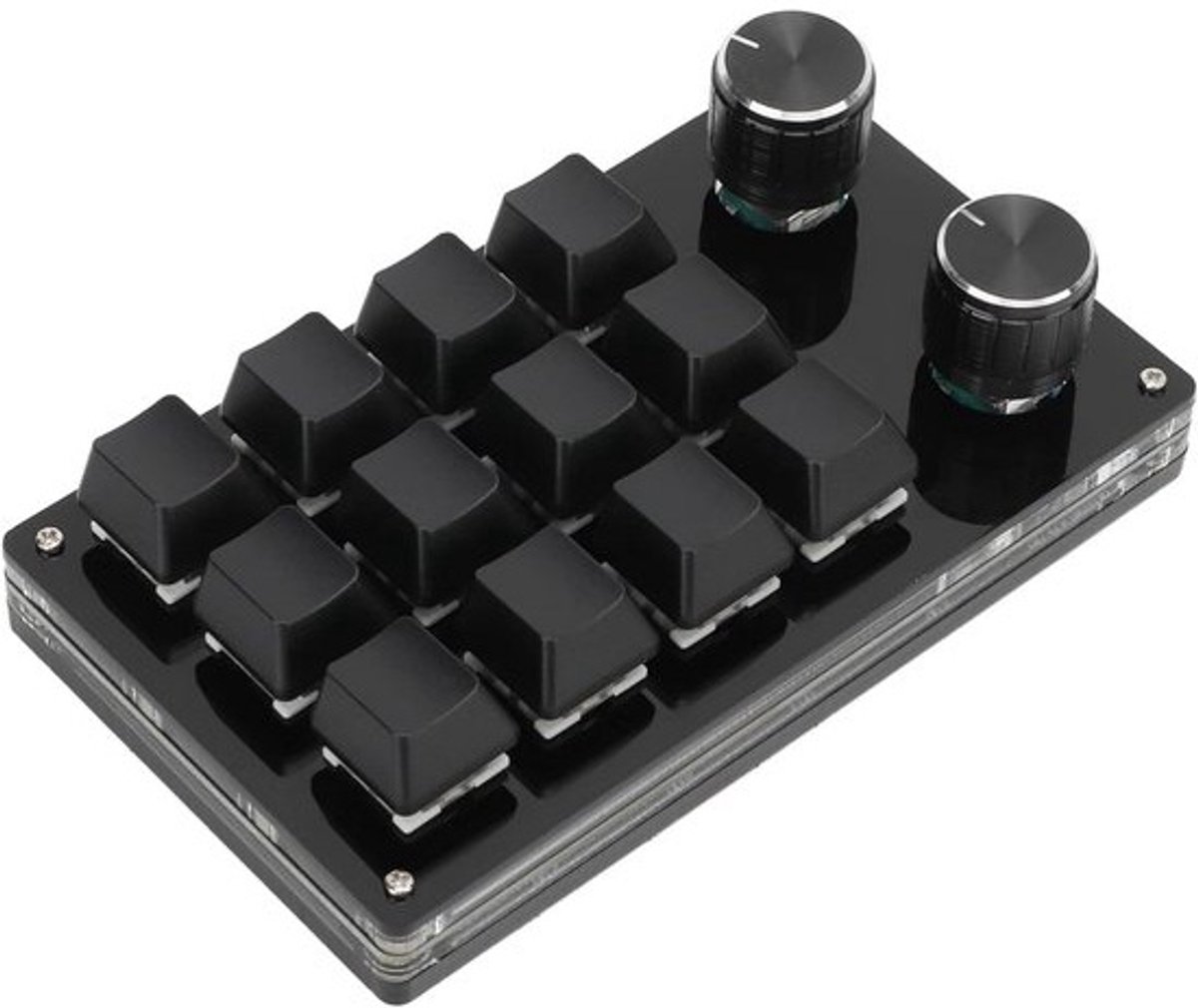 Mini mechanisch toetsenbord - 12 programmeerbare toetsen + 2 knoppen - USB - Compact en draagbaar