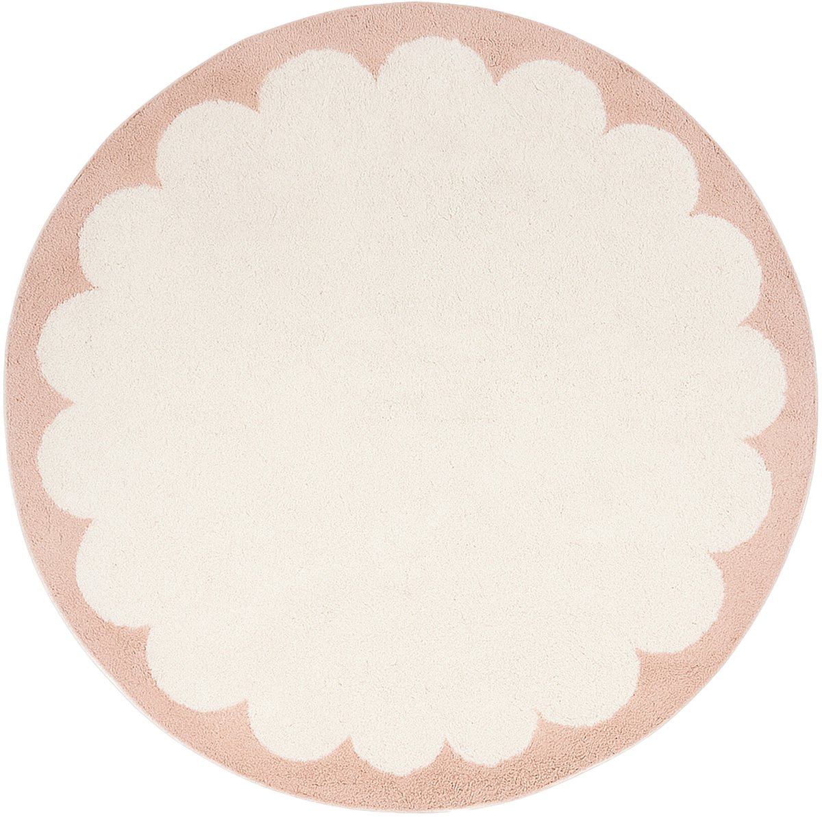 FRAAI Rond wasbaar vloerkleed - Myrre Roze/Wit - Ø 200cm