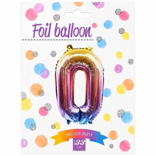 Folie Cijferballon 33 cm - Cijfer 0