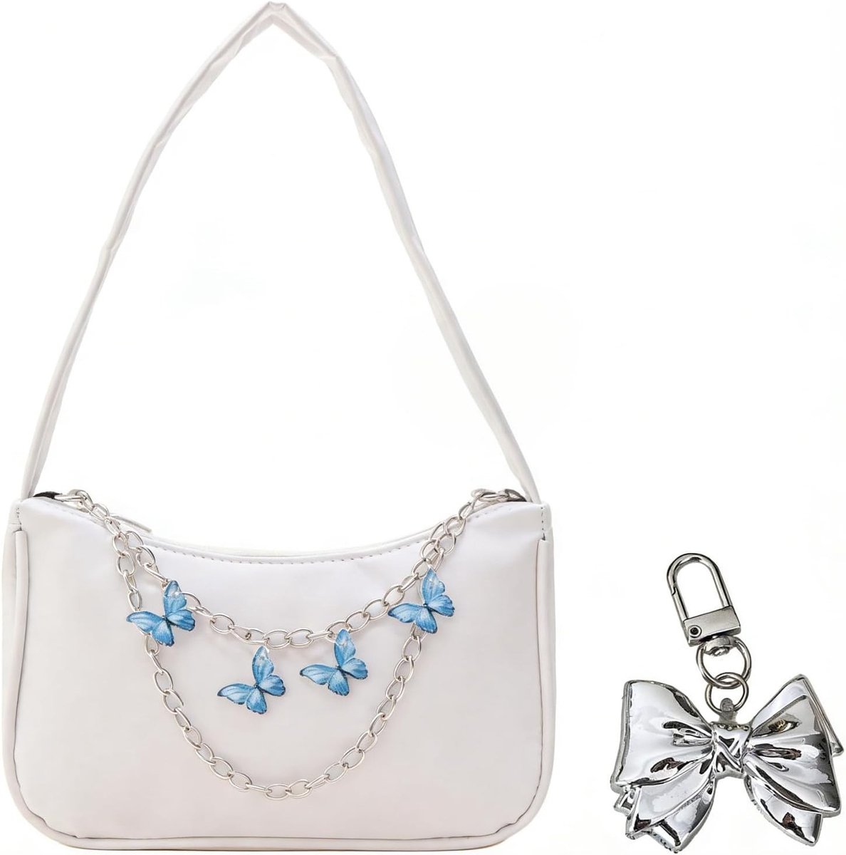 Stijlvolle Koeltas voor Vrouwen, Ideaal voor School, Werk en Reizen met Faux Leather en Vlinderhanger