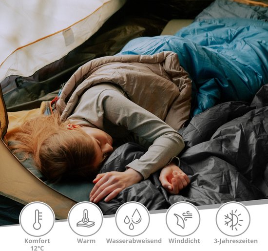 Deken-slaapzak Oxygen 250 D - 2-persoons dubbele slaapzak XL lang -3 °C — afbeelding 4