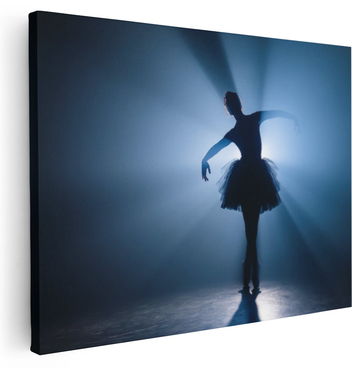 Artaza Canvas Schilderij Ballerina Silhouet - Ballet - 160x120 cm - Groot - Wanddecoratie Woonkamer - Schilderijen - Muurdecoratie